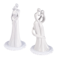 2 St. Porzellan-Brautpaaraufsatz, weiß