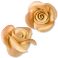 12 St. Marzipan Rosen antik, gross weiss