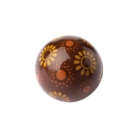 40 St. Schokoladen-Hohlkugel 3D, dunkle Schokolade, Blumen
