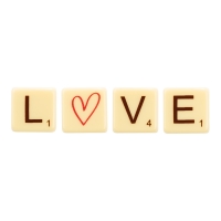 252 St. Kleine Buchstaben-Quadrate  Love , weiße Schokolade