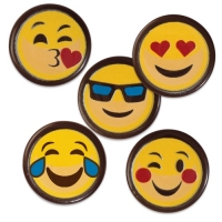 Aufleger Emoticons, dunkle Schokolade, sortiert