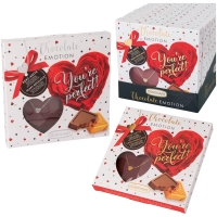 12 St. Chocolate Emotion Präsent mit Herz-Kette, sortiert