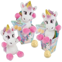 12 St. Plüschfigur Elly Einhorn auf Box
