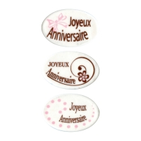 70 St. Dekor-Aufleger, oval,  Joyeux Anniversaire