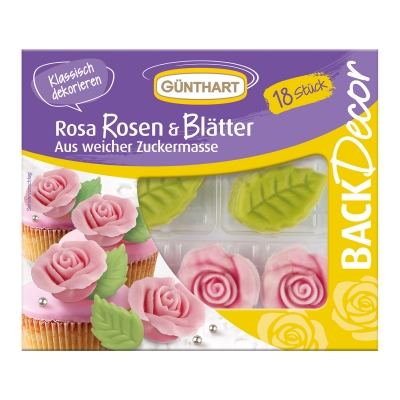 10 St. Rosa Rosen und Blätter 