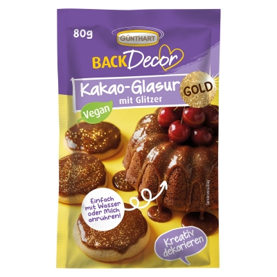 15 St. Kakao-Glasur mit Glitzer 