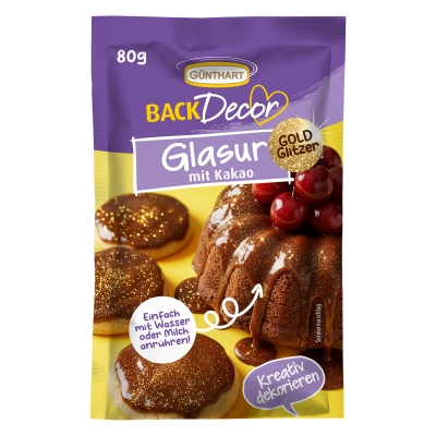 15 St. Glasur Kakao mit Glitzer 