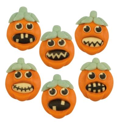72 St. Zucker-Kürbisse  Halloween , flach, sortiert 
