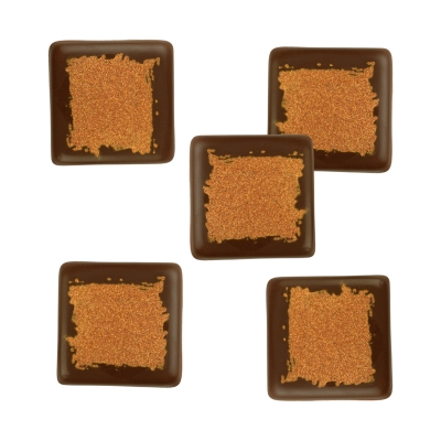 240 St. Quadrate klein, antikgold, dunkle Schokolade 