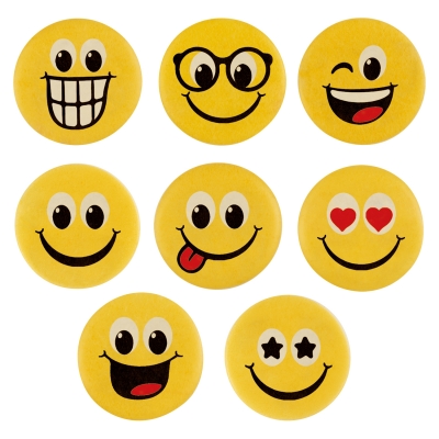 100 St. Dekor-Schilder Happy Faces, sortiert 