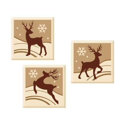 128 St. Quadrate, Hirsch, weiße Schokolade, sortiert 