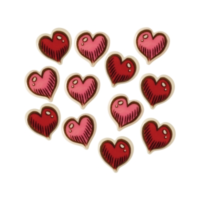 240 St. Herzen, weiße Schokolade, sortiert 