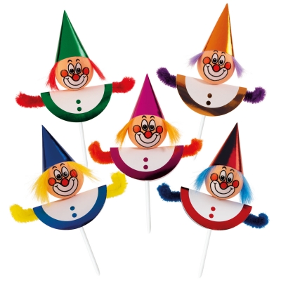 100 St. Chenille-Einstecker  Clowns 