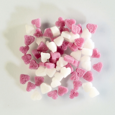 1 St. Streudekor, Zuckerherzen klein rosa/weiß 1,5 kg 
