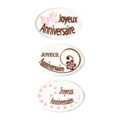 70 St. Dekor-Aufleger, oval,  Joyeux Anniversaire 